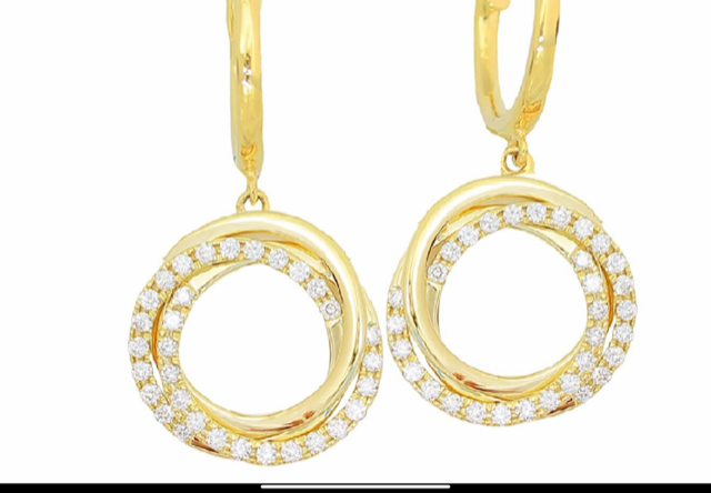 Yellow Gold & Diamond Earrings